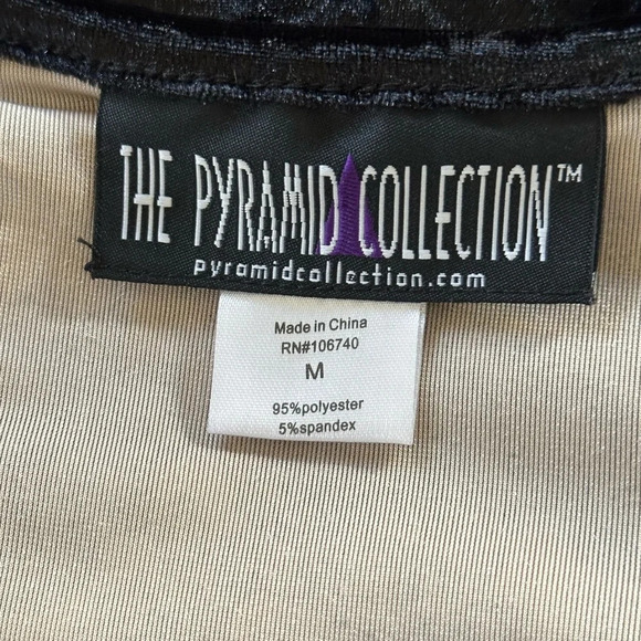 Pyramid Collection Whimsigoth Velvet Dress Black Cream Size M Paisley Patchwork - Picture 6 of 6